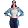thumbnail image 1 of Moomaya Printed Georgette Shrug Ruffled Back Drop Hem Beach Cover Up For Women, 1 of 5