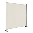 thumbnail image 1 of Costway 6FT Single Panel Room Divider with Wheels Rolling Fabric Partition Privacy Screen, 1 of 10