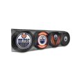 thumbnail image 1 of PACK OF 4 NHL SOUVENIR PUCKS  SET EDMONTON OILERS, 1 of 1