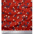 thumbnail image 1 of Soimoi Red Poly Georgette Fabric Artistic Floral Fabric Prints By Yard 42 Inch Wide, 1 of 3