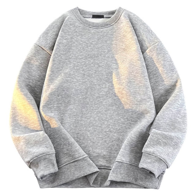 LNWUY (M-5TG) Chandail à Col Rond pour Homme Grande Taille à Manches Longues en Molleton Hip-Hop, Chandail Vintage, Mode de Rue, Chandails Gris m