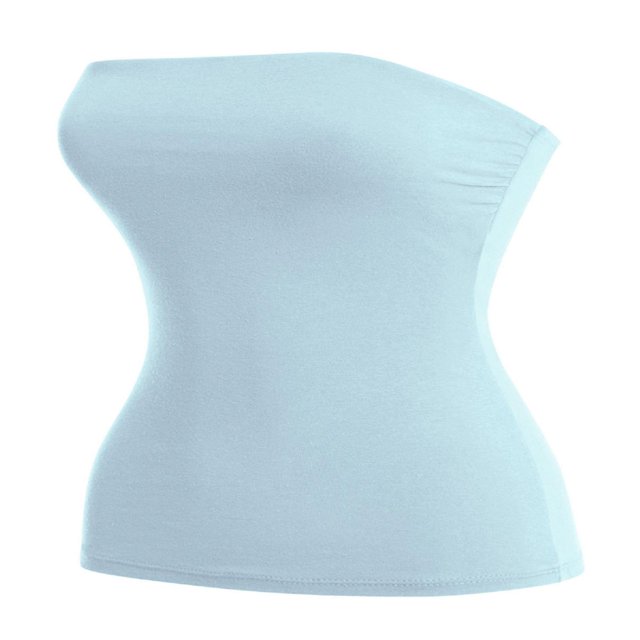 CHUANK Women‘s 2-Pack Basic Solid Stretchy Cotton Long Bandeau Tube Top