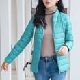 thumbnail image 4 of RKSTN Puffer Jacket Womens Long Sleeve Stand Collar Zip Up Winter Jacket Quilted Lightweight Down Jacket with Pockets, 4 of 7