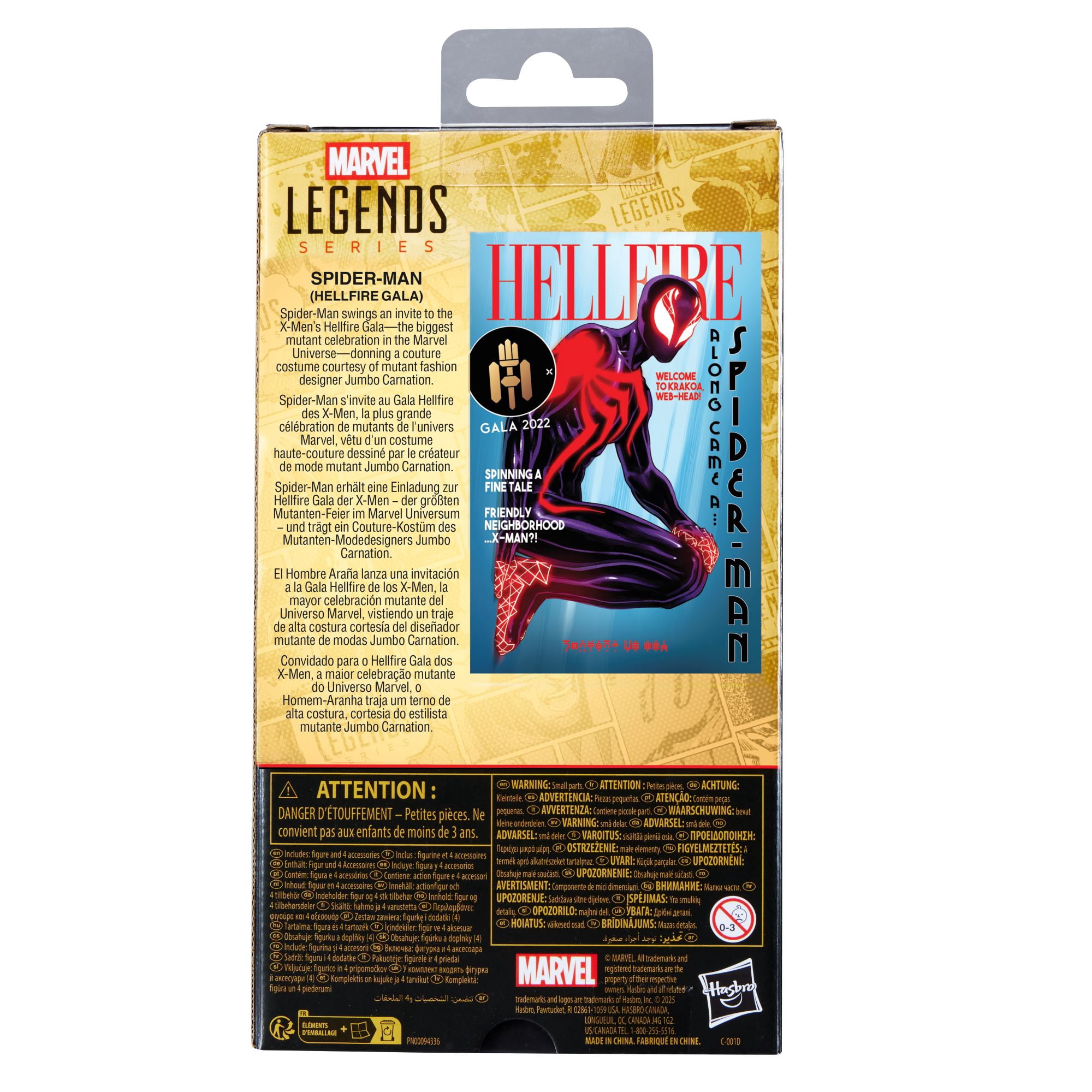 Marvel Legends Series, figurine Spider-Man Hellfire Gala inspirée des bandes dessinées