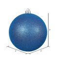 thumbnail image 2 of Vickerman N592002DG Ornement Boule à Capuchon Percée à Paillettes Bleues, 8 Po, 2 of 3