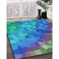 thumbnail image 3 of Ahgly Company Tapis d'Intérieur Lavable en Machine Carré Transitionnel Vert Turquoise Foncé, 5 Pieds Carré, 3 of 7