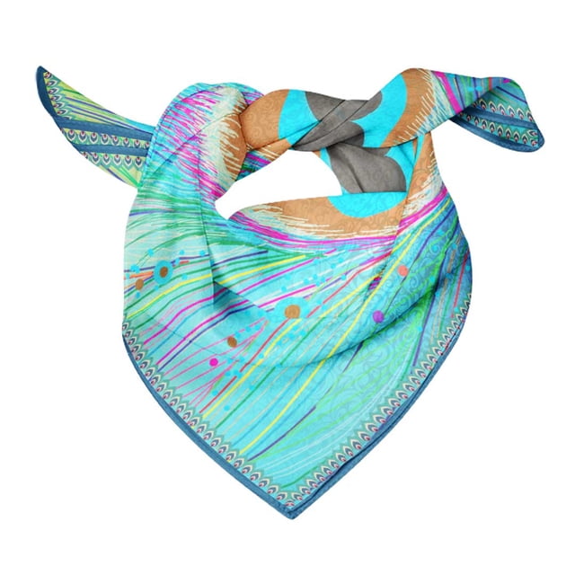 Bimba Womens Rectangular Printed Cotton Voile Scarf Neck Head Wrap-40 x 80 Inches
