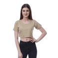 thumbnail image 1 of Moomaya T-shirt Court à Col Rond pour Femmes, Manches Courtes, Été, Coupe Ample, 1 of 7