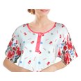 thumbnail image 2 of Chemin de Moda Women's Short Sleeve Button Front Love Print Floor-Length Long Nightgown, 2 of 4