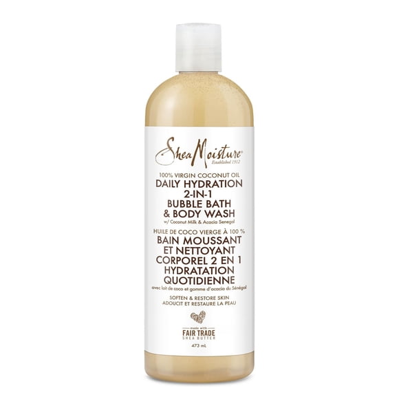 Bain moussant et nettoyant corporel 2 en 1 pour une peau lisse et hydratée Shea Moisture Lait de coco & acacia du Sénégal huile de coco vierge à 100 %
