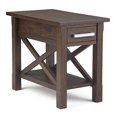 thumbnail image 1 of SIMPLIHOME Kitchener SOLID WOOD 14 inch wide Rectangle Contemporary Narrow Side Table in Warm Walnut Brown with Storage, 1 Drawer and 1 Shelf, for the Living Room and Bedroom, 1 of 5