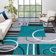 thumbnail image 2 of Garvee Modern Geometric Area Rugs 6'x9' Living Room Rugs, Abstract Washable Rug Non-Slip Soft Indoor Throw Carpet Stain Resistant Rug for Dining Room Bedroom, Blue Green, 2 of 8