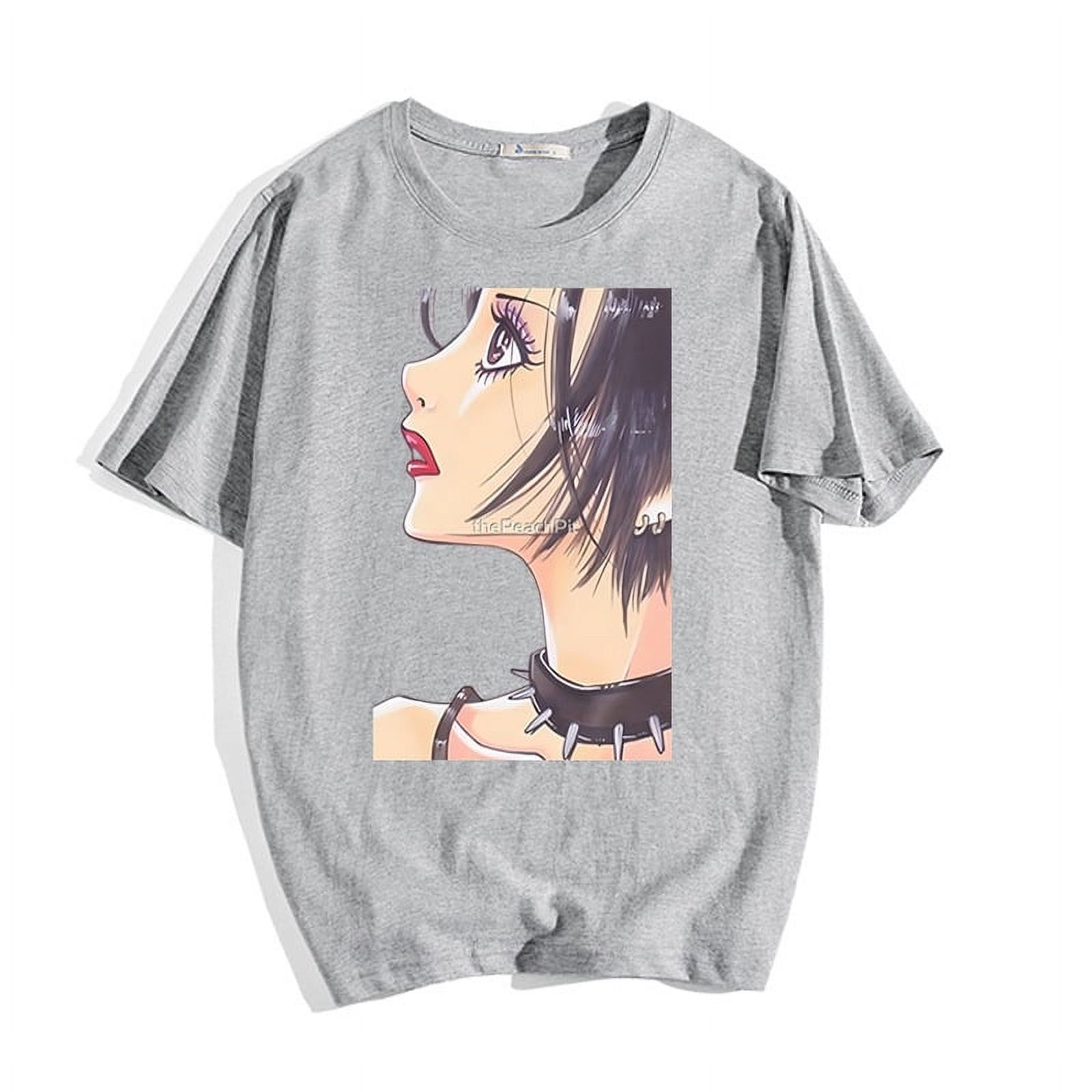 Osaki Nana Osaki Nana Chandail à Col Rond Imprimé Périphérique pour Adulte, Décontracté, Ample, à Manches Courtes - Gris 7