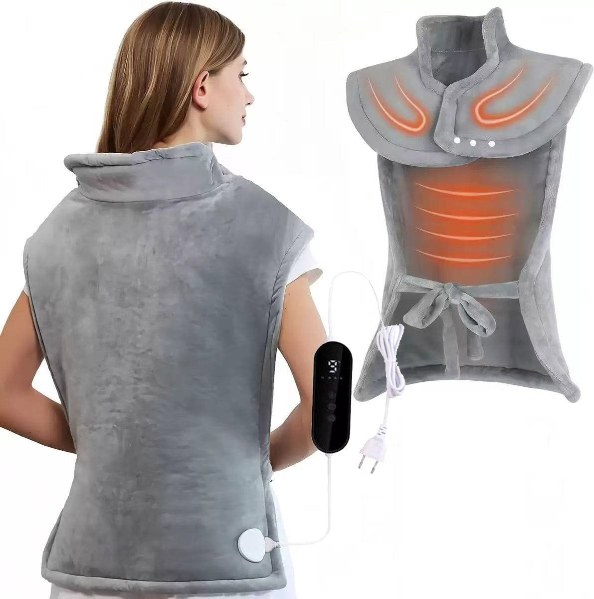 Wearable Shoulder Electric Heating Pad for Back Shoulder Neck with Soft Flannel Comfort
