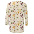 thumbnail image 5 of Pompotops T-shirt de Mode pour Femme Mi-Long Manches 3/4 Blouse Col Rond Hauts Décontractés Liquidation, 5 of 5