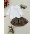 thumbnail image 4 of FOCUSNORM 3pcs Lettre Bébé Fille Romper et Bande Jupe Courte et Bandeau Ensemble, 4 of 8