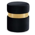 thumbnail image 1 of Meridian Furniture Hailey Contemporary Velvet Ottoman/Stool in Black, 1 of 8