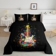 thumbnail image 2 of Erosebridal Ensembles de Couette Graffiti Guitare Format Simple, Couette en Duvet Musique Rock Hip-Hop, Réversible 2 Pcs, 2 of 7