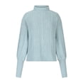 thumbnail image 4 of TIMIFIS Pulls Bleus pour Femmes Chandail Col Rond Manches Longues Surdimensionné Tricot Duveteux Chaud Chandail Hiver Automne, 4 of 5
