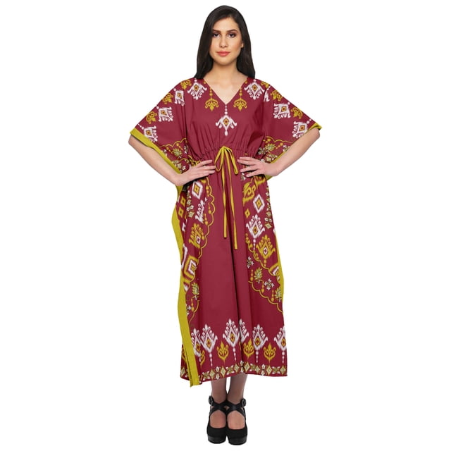 Moomaya Kaftan de Plage, Paréo de Bikini, Robe Longue Maxi Caftan pour Femmes