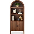 thumbnail image 1 of Best Choice Products 72" Tall Arched Pantry Cabinet w/ Doors, 5-Tier Storage Cabinet w/Adjustable Shelves - Walnut, 1 of 9
