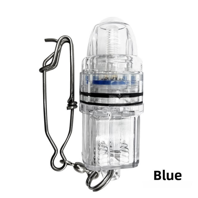 Underwater LED Fish Attractor with Hanging Clip - Bright Blue Night Fishing Light, Waterproof Durable Design, Essential Angler Gear for Deep-Sea Fishing Success