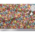 thumbnail image 3 of Soimoi Cotton Cambric Fabric Triangle Geometric Fabric Prints by Yard 42 Inch Wide, 3 of 3