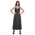 thumbnail image 1 of Moomaya Robe Longue Unie Sans Manches à Bretelles Spaghetti Ajustables pour Femmes, 1 of 6