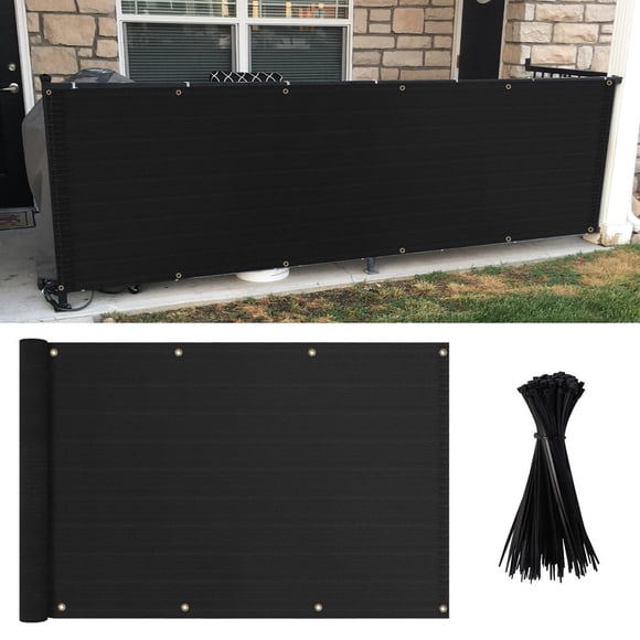 JUNWELL Écran d'Intimité pour Balcon Protection UV Filet d'Ombrage Robuste pour Clôture Couverture pour Terrasse Patio Véranda Terrasse Extérieur Cour Arrière Écran 90 % 3 x 16 Pi Gris