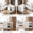 thumbnail image 3 of Tribesigns Vanity Desk with 3 Drawers and 2 Shelves, White Small Makeup Vanity Table with Reversible Storage Cabinet, Modern White Corner Dressing Table for Bedroom, Makeup Room (Mirror not Included), 3 of 8