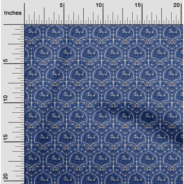 oneOone Cotton Poplin Fabric Leaves & Floral Block Decor Fabric Printed BTY 42 Inch Wide