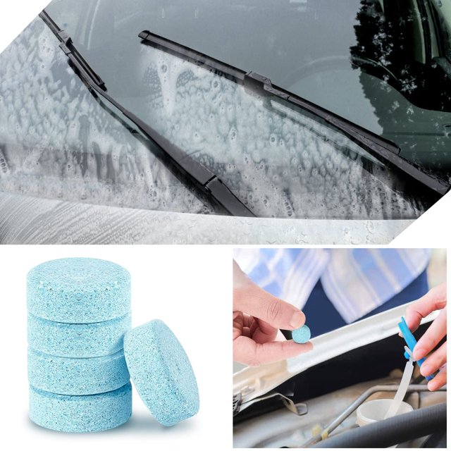 Becaristey 120piece Solid Cleaner For Efficient Windshield Glass Cleaning Efficient Cleaning Washer Tablets