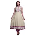 thumbnail image 1 of Bimba Kurti Longue Indienne Ivoire Aquarelle pour Femmes Tenue de Fête Imprimée Sans Manches Robe Anarkali Kurti X-Small, 1 of 6