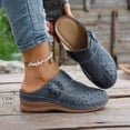 thumbnail image 2 of RKSTN Women Clogs Pu Mules Spring Summer Solid Color Novel Chic Closed Toe Exposed Casual Flat Soled Slippers with Slight Heel, 2 of 7