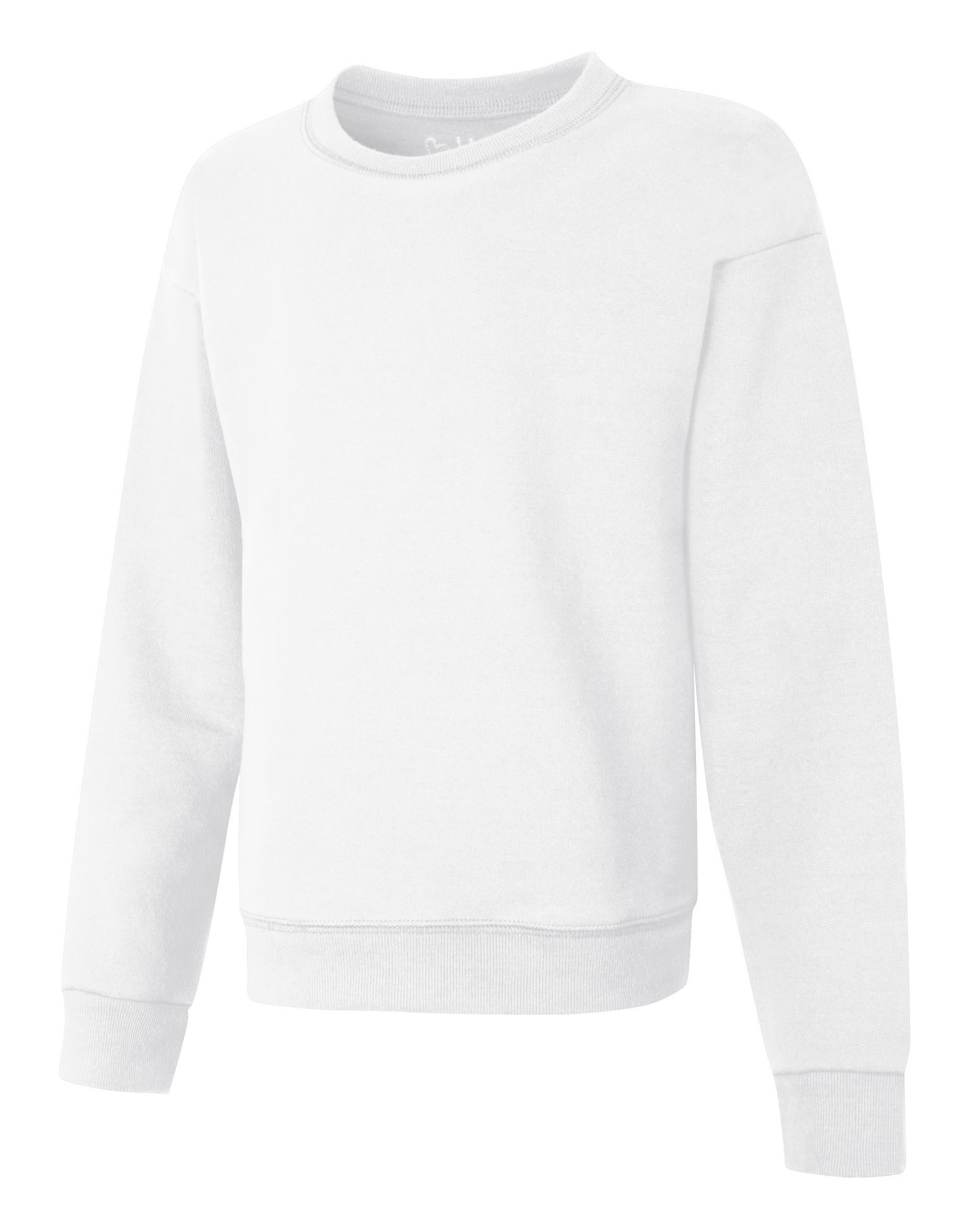 Hanes Girls ComfortSoft EcoSmart Crewneck Sweatshirt, XL, White