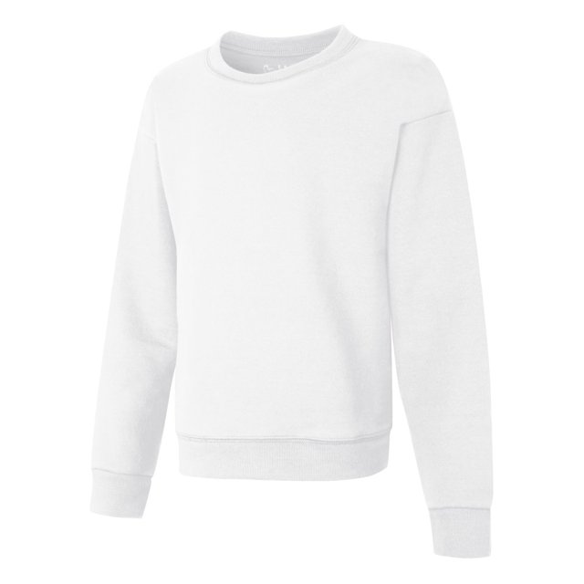 Hanes Girls ComfortSoft EcoSmart Crewneck Sweatshirt, XL, White