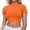 Orange, variant on Fgnfyis Womens Tops Women's Casual Short Sleeve Crop T Shirt Round Neck Basic Solid Top for Spring Summer Everyday Wear T Shirts for Women Black M