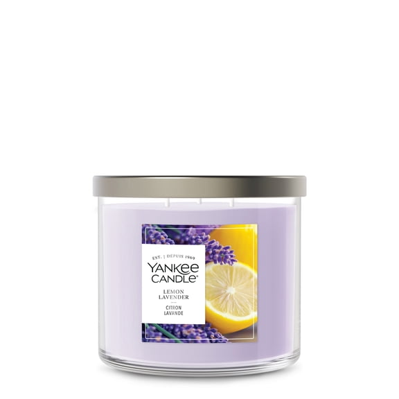 Yankee Candle 3 Wick Candle Jar, Scented with up to 40 Hours of Burn Time, Premium Plant Wax Blend for Consistent Long Lasting Scent from First to Last Burn, Lemon Lavender
