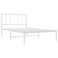 thumbnail image 2 of vidaXL Metal Bed Frame with Headboard White 100x200 cm, 2 of 5