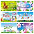 thumbnail image 4 of Agiferg Easter Banner Holiday Decorations Eggs Bunny Banner Cloth Holiday Party Photo Background, 4 of 5