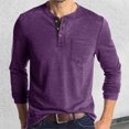 thumbnail image 2 of Stylish Men's Button-Up Long Sleeve T-Shirt for Autumn Casual Wear Comfortable Base Layer for Everyday Use Fashionable Rounded Neck Tee, 2 of 7