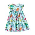 thumbnail image 2 of Gupgi Robe Dinosaure pour Filles Manches Volantes Robe d'Été Enfants Filles Robes Amples 1-6 Ans, 2 of 9