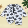 thumbnail image 3 of Toddler Kid Baby Boys Rash Guard Long Sleeve Zipper Beach Swimsuit One Piece Bathing Suit, 3 of 7