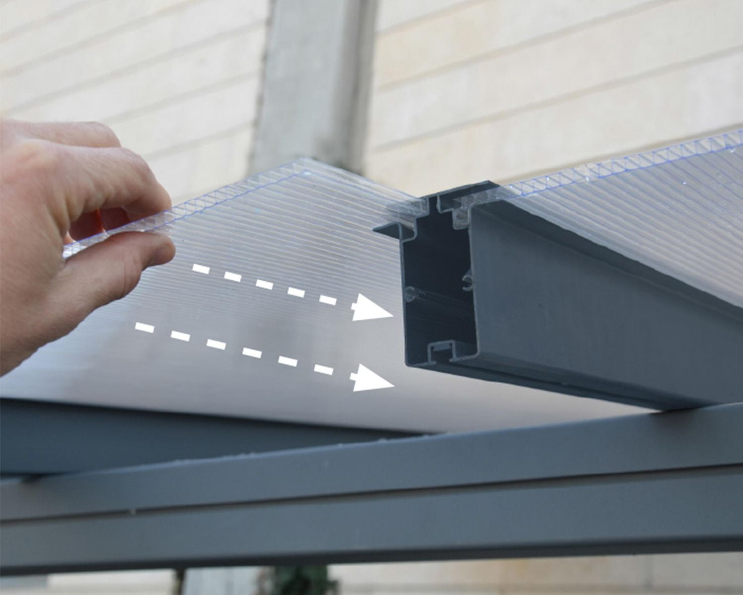 Canopia by Palram Sierra 7,4 pi x 7,5 pi Abri de patio en aluminium - Gris