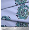 thumbnail image 3 of Soimoi Poly Georgette Fabric Peacock Block Printed Craft Fabric by The Yard 42 Inch Wide, 3 of 3