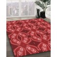 thumbnail image 3 of Ahgly Company Tapis d'Intérieur Lavables à la Machine, Carrés, Transitionnels, Rouges, 7 Pieds Carrés, 3 of 7