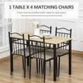 thumbnail image 4 of HOMCOM 5 Pieces Dining Set 1 Table 4 Chairs Cushion Seat Home Kitchen, 4 of 10
