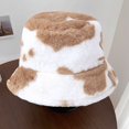 thumbnail image 3 of Chapeau de Pêcheur Hiver Léopard Impression Épaisse Coupe-Vent Sangle Fixe Résistant au Froid Couleur Plate Haut Correspondant Réglable Dame Chapeau d'Extérieur, 3 of 10
