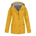 thumbnail image 1 of Veste à Doublure Rayée pour Femmes, Extérieur, Cordon de Serrage, Randonnée, Imperméable, Manteau d'Hiver Chaud à Capuche, Manteau de Sport, 1 of 7