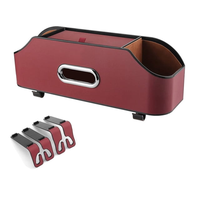 Birdeem Car Back Seat Organizer Comes with 2 Beverage Cup Holders - Tissue Box and Storage Box Hooks - Multifunctional Storage - Perfect for Children and Travel